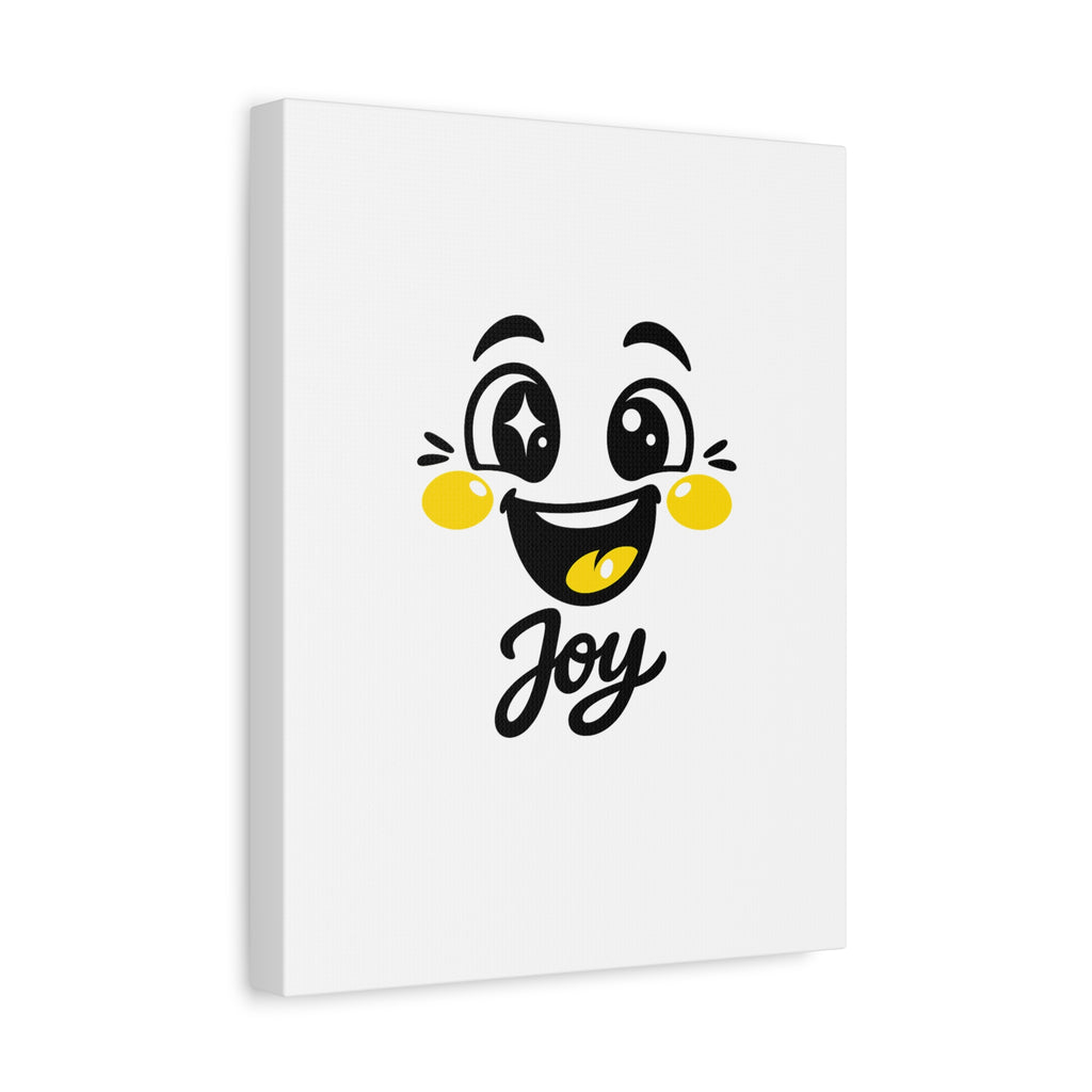 Joy Mood Face Canvas | kawaii minimal, thick outline emoji cartoon