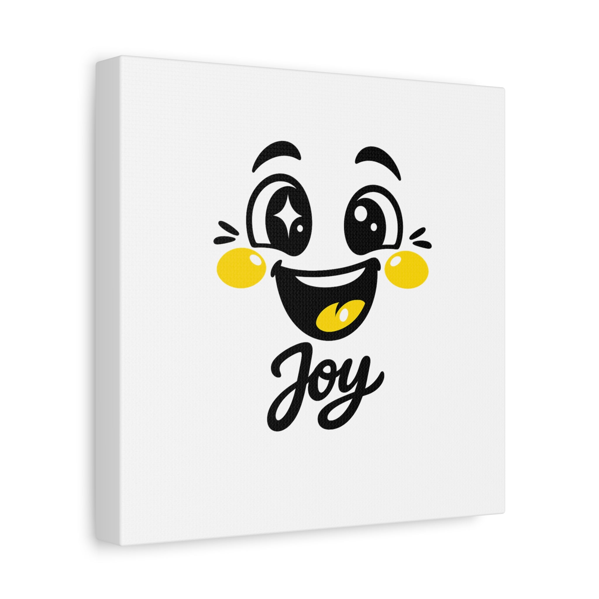 Joy Mood Face Canvas | kawaii minimal, thick outline emoji cartoon
