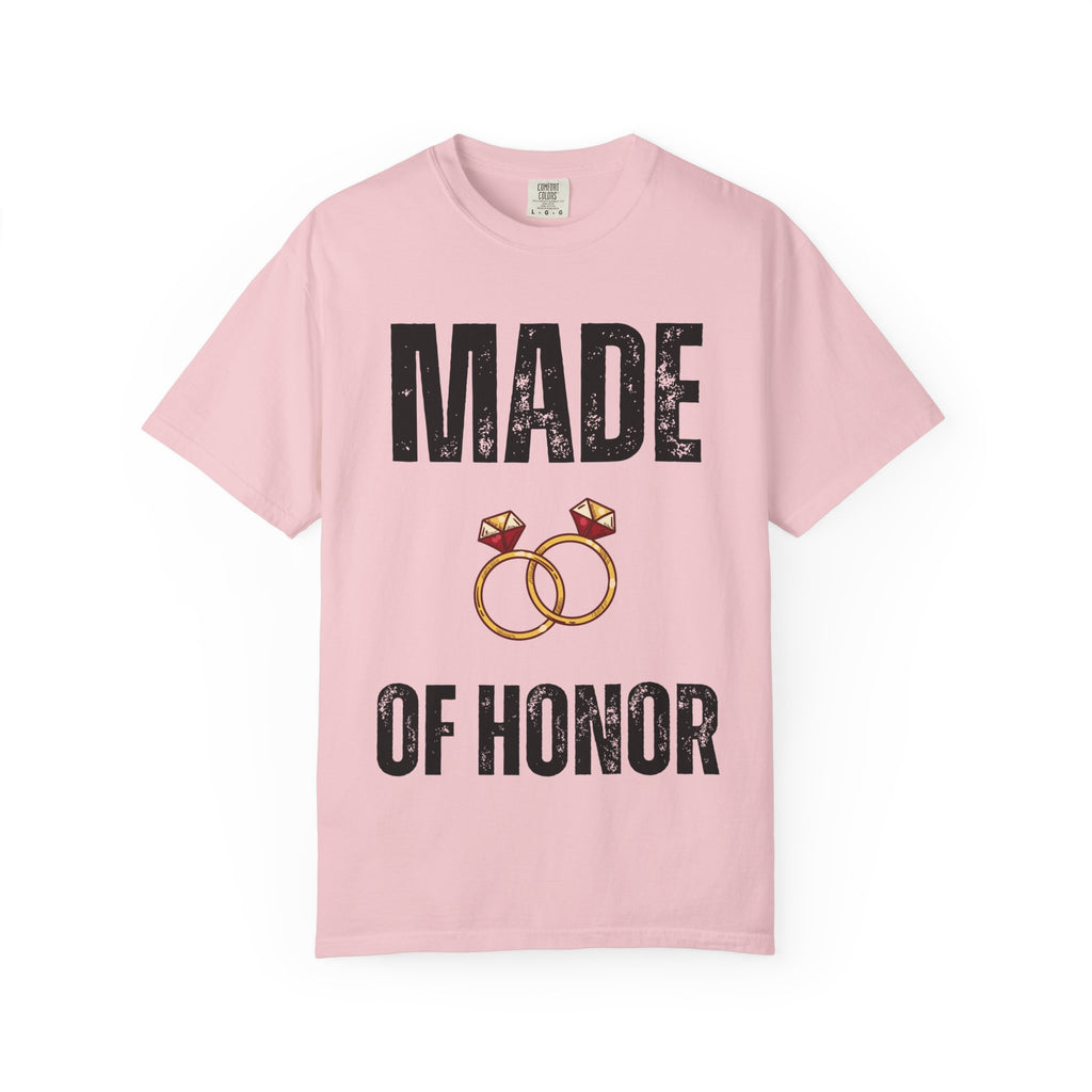 Made of Honor T‑Shirt — Maid of Honor Bridal Party Tee with Wedding Rings