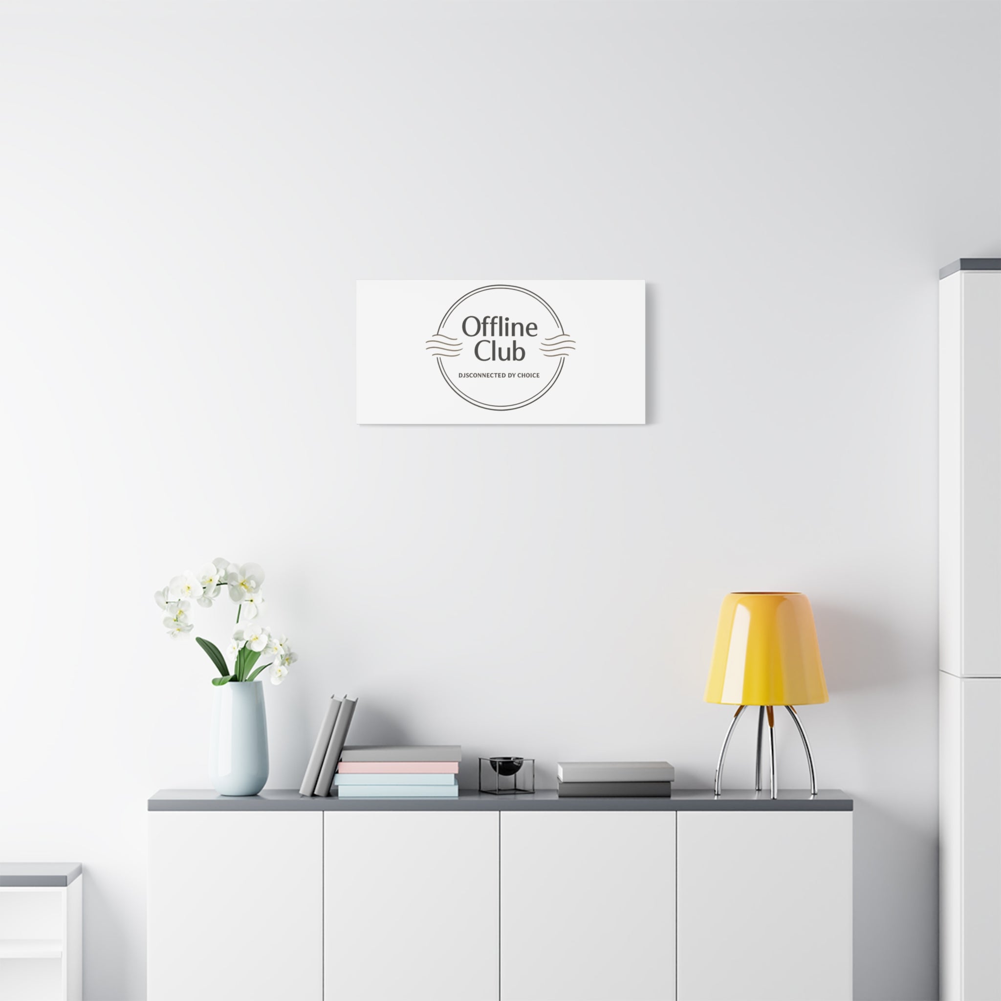 Offline Club Badge Canvas, Digital Detox emblem, log off, no notifications
