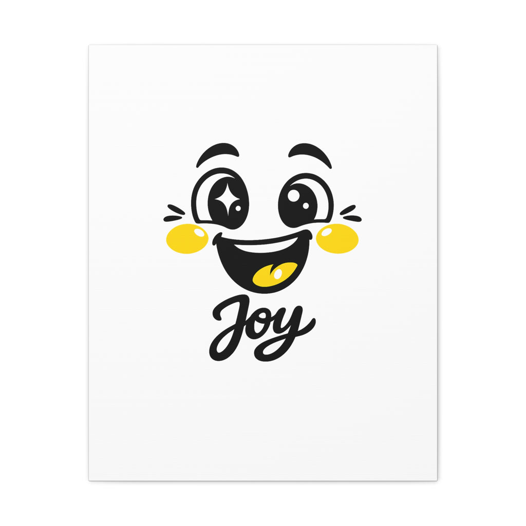 Joy Mood Face Canvas | kawaii minimal, thick outline emoji cartoon