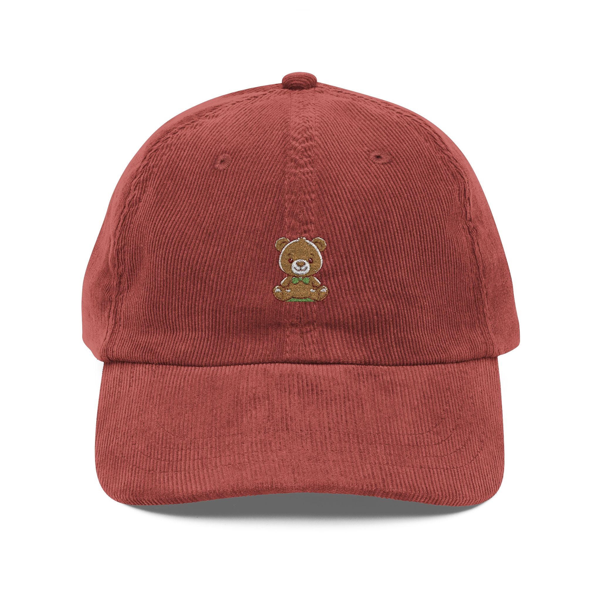Happy Teddy Vintage Corduroy Cap (Embroidery)