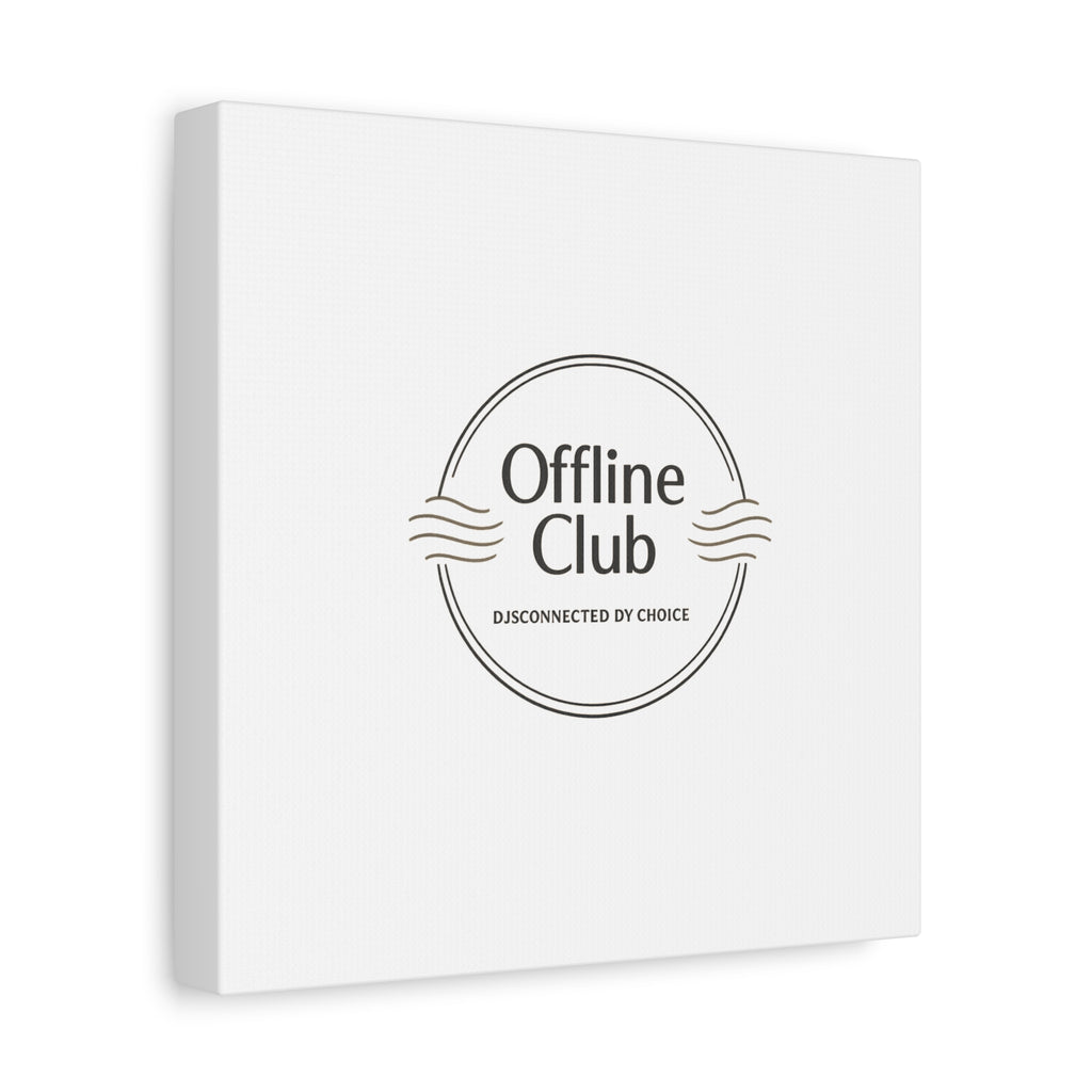 Offline Club Badge Canvas, Digital Detox emblem, log off, no notifications