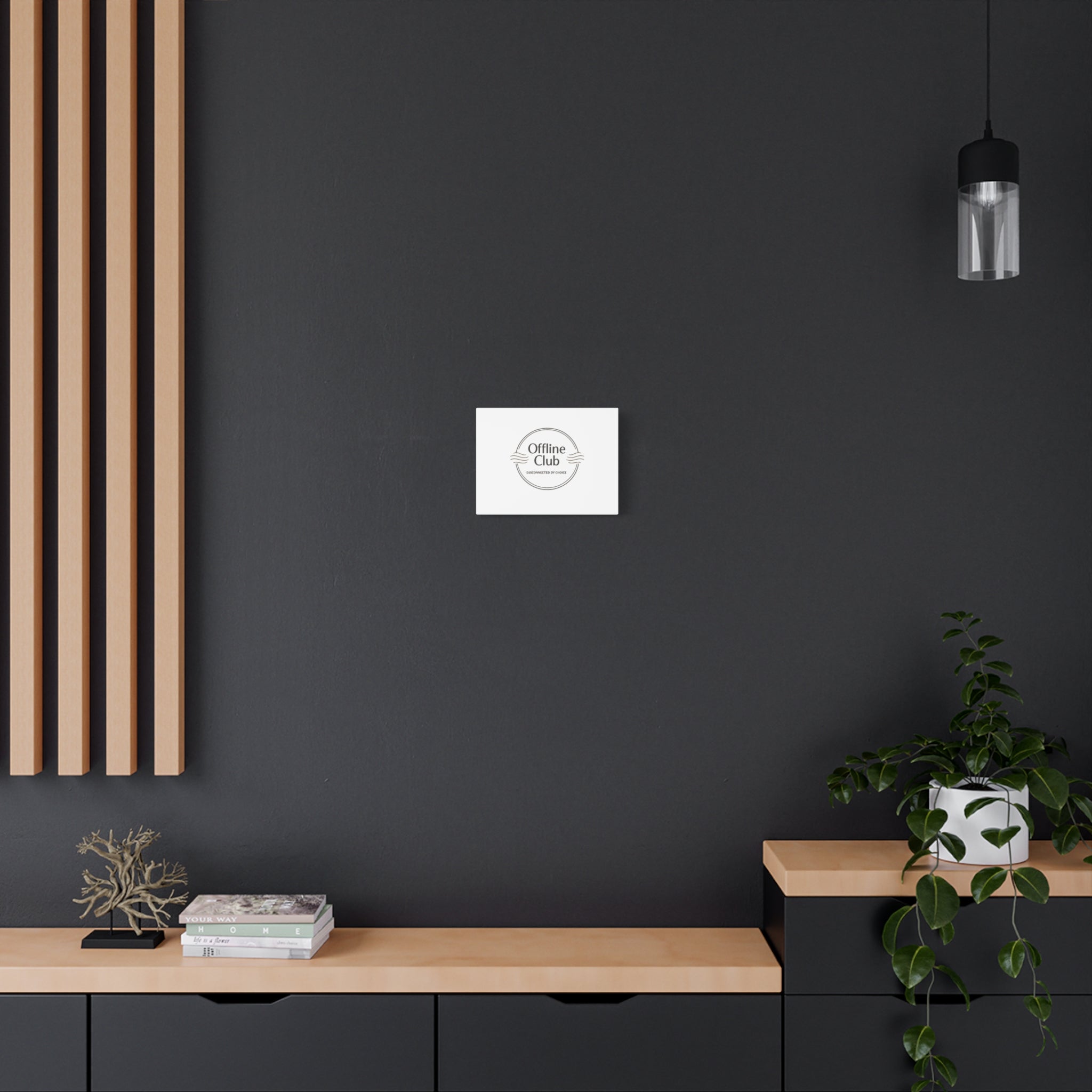 Offline Club Badge Canvas, Digital Detox emblem, log off, no notifications