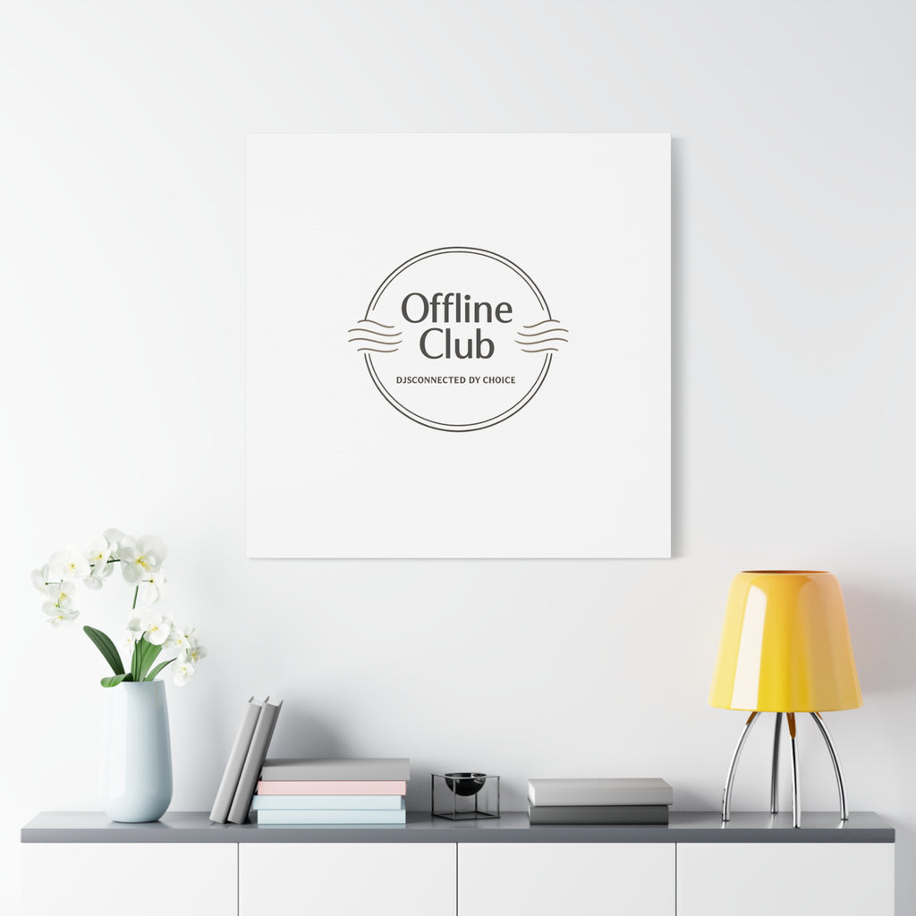 Offline Club Badge Canvas, Digital Detox emblem, log off, no notifications
