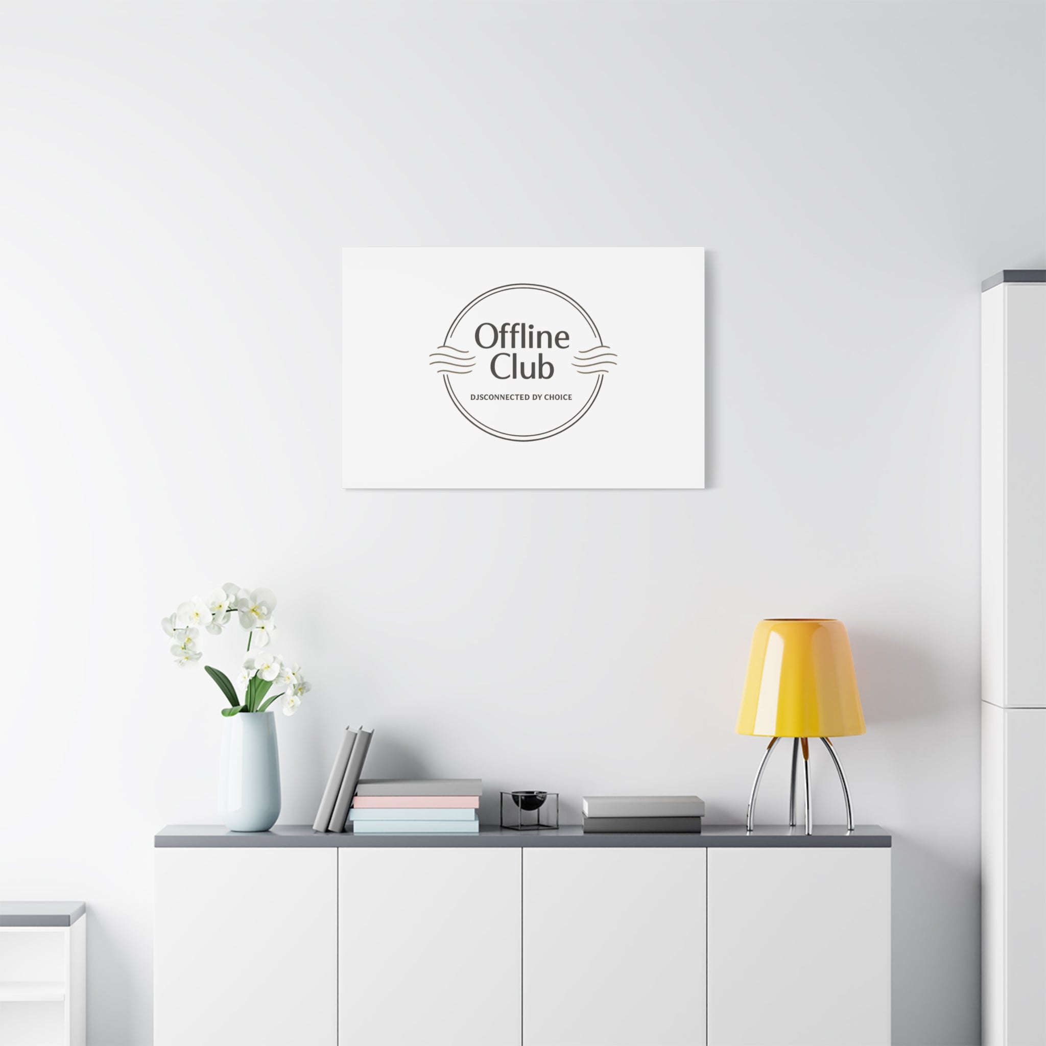 Offline Club Badge Canvas, Digital Detox emblem, log off, no notifications