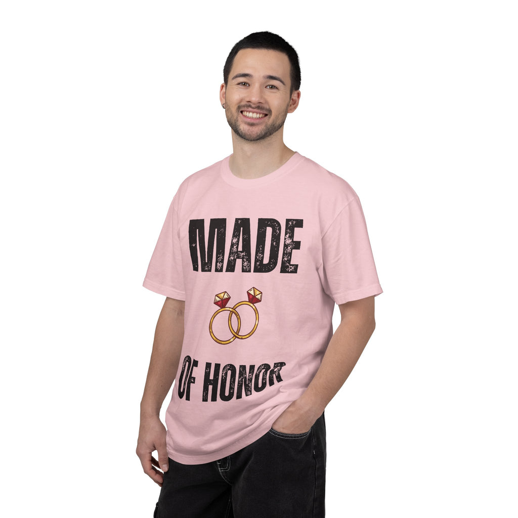 Made of Honor T‑Shirt — Maid of Honor Bridal Party Tee with Wedding Rings