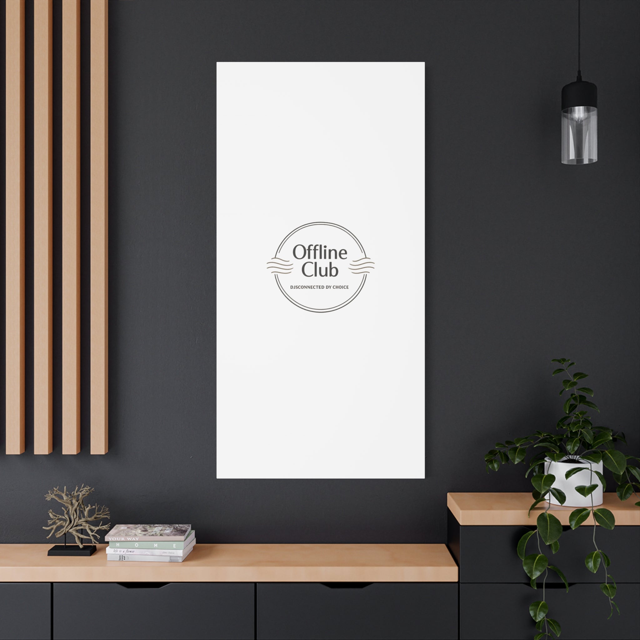 Offline Club Badge Canvas, Digital Detox emblem, log off, no notifications
