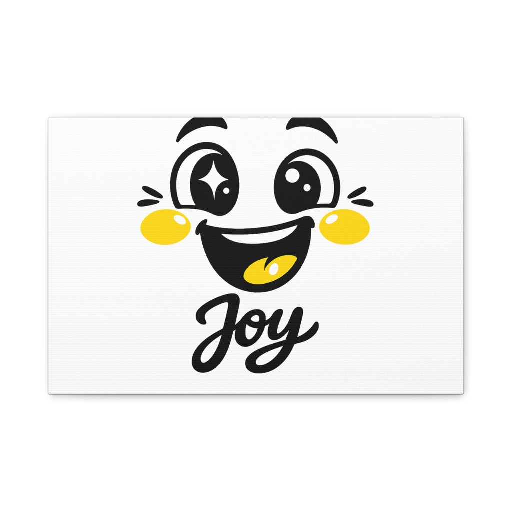 Joy Mood Face Canvas | kawaii minimal, thick outline emoji cartoon