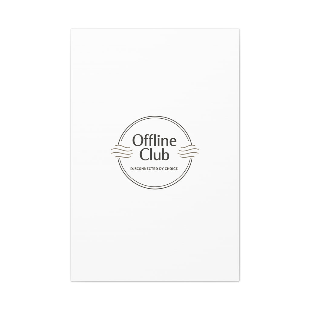 Offline Club Badge Canvas, Digital Detox emblem, log off, no notifications