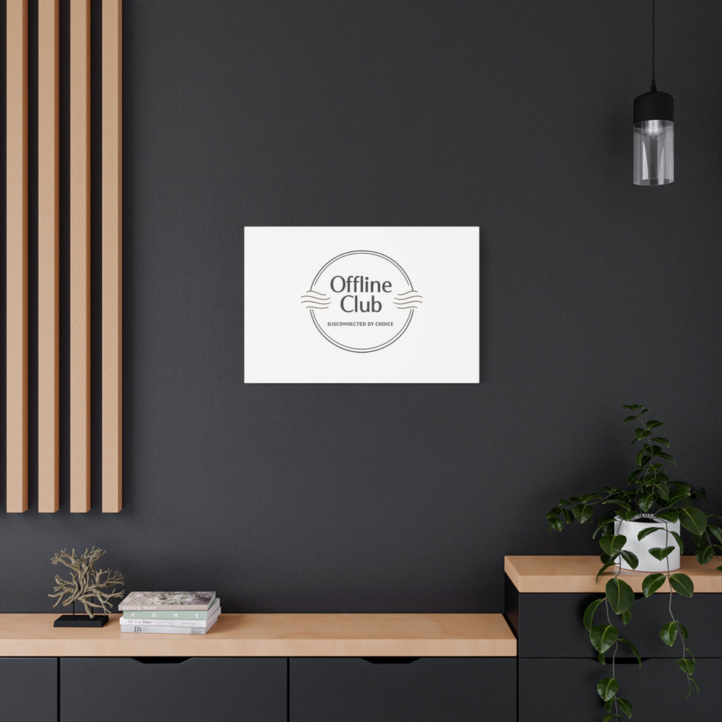 Offline Club Badge Canvas, Digital Detox emblem, log off, no notifications