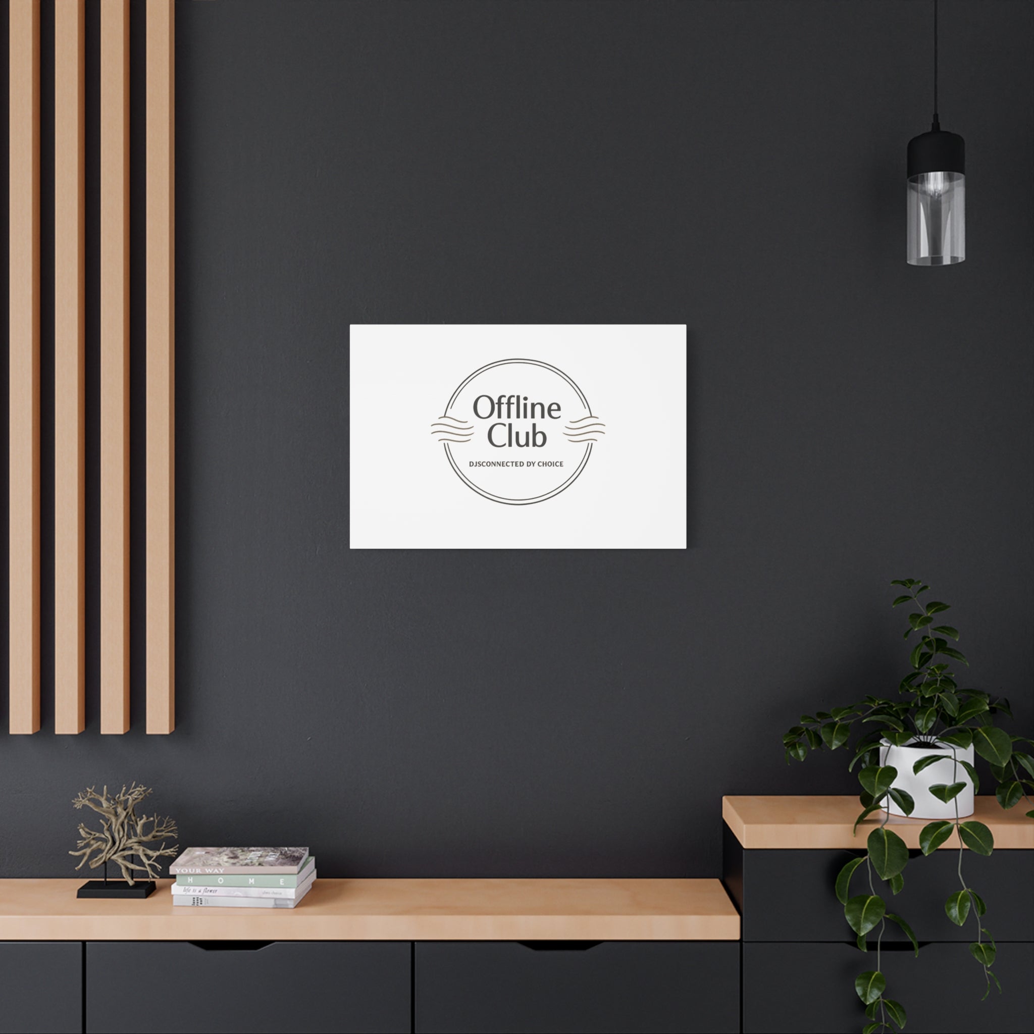 Offline Club Badge Canvas, Digital Detox emblem, log off, no notifications