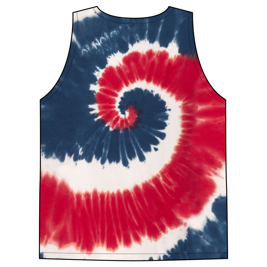 'Merica Tie-Dye Tank Top — Red White & Blue Spiral Patriotic Tank