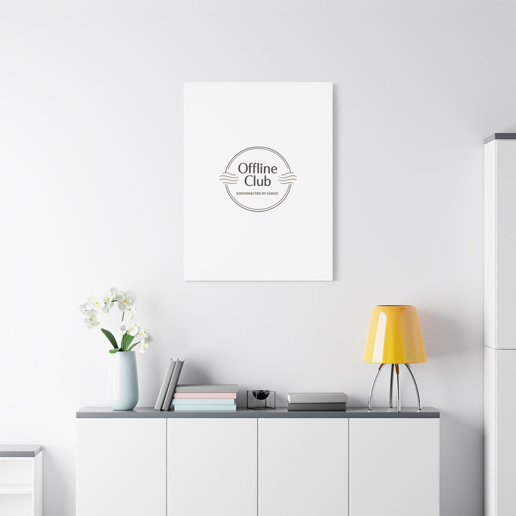 Offline Club Badge Canvas, Digital Detox emblem, log off, no notifications