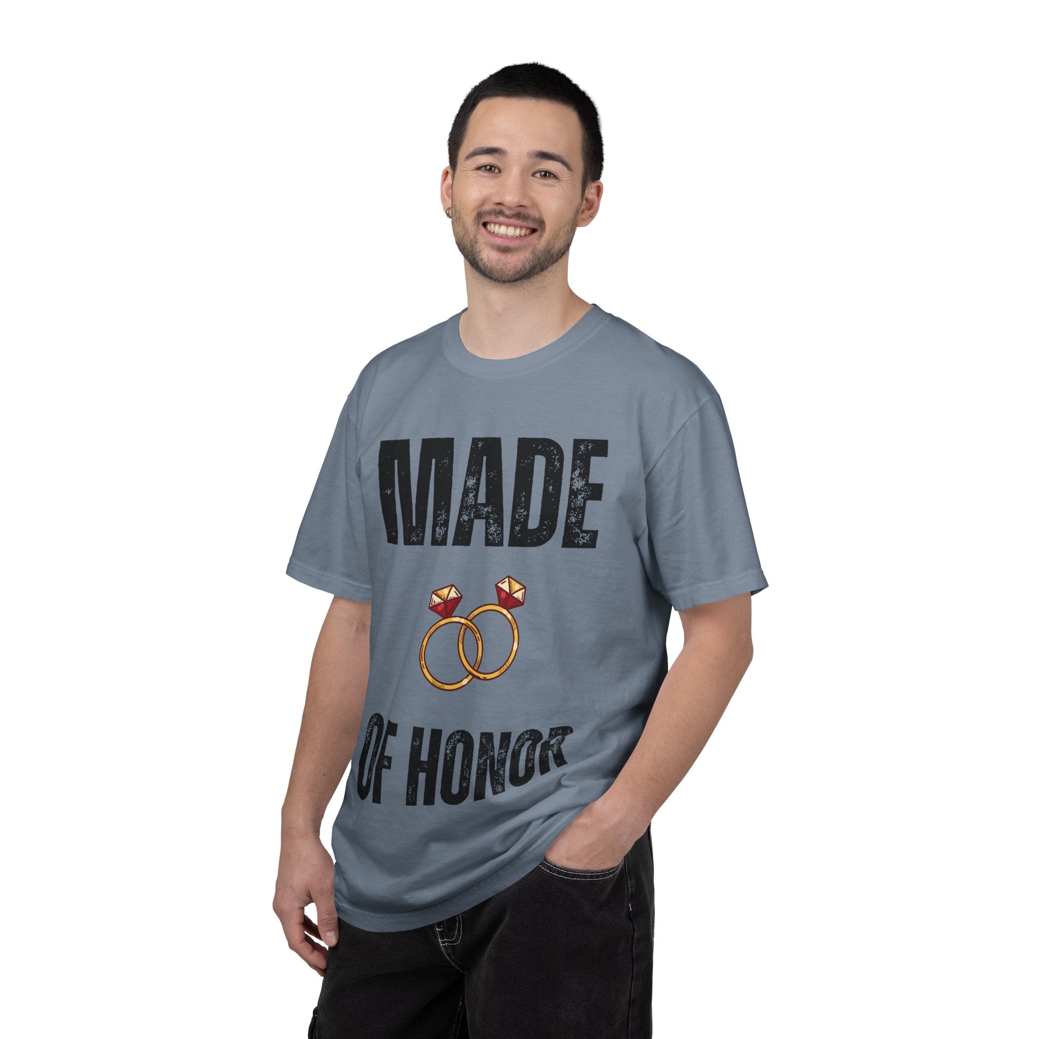 Made of Honor T‑Shirt — Maid of Honor Bridal Party Tee with Wedding Rings