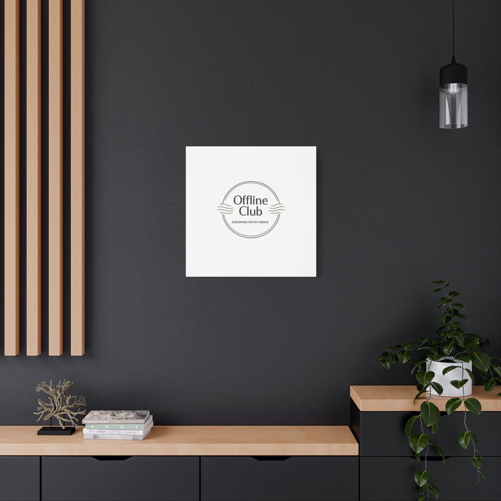 Offline Club Badge Canvas, Digital Detox emblem, log off, no notifications