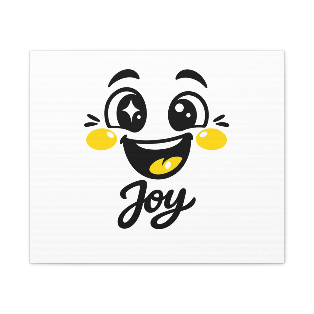 Joy Mood Face Canvas | kawaii minimal, thick outline emoji cartoon