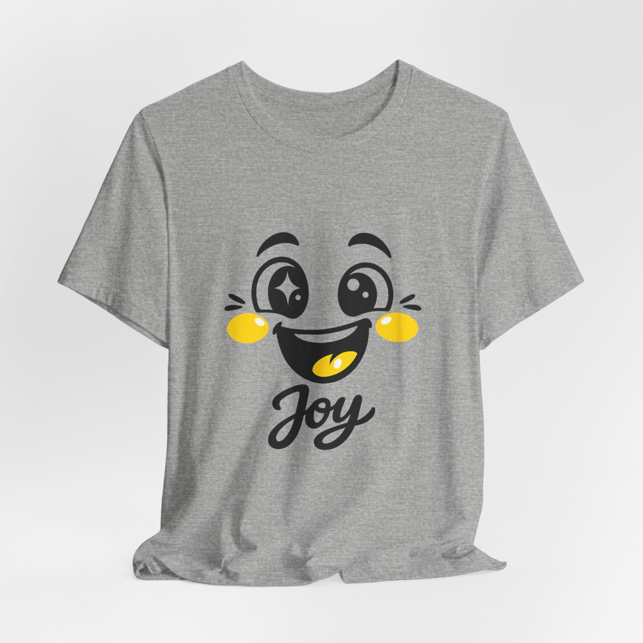 Joy Mood Face T-Shirt | kawaii minimal emoji cartoon, thick outline