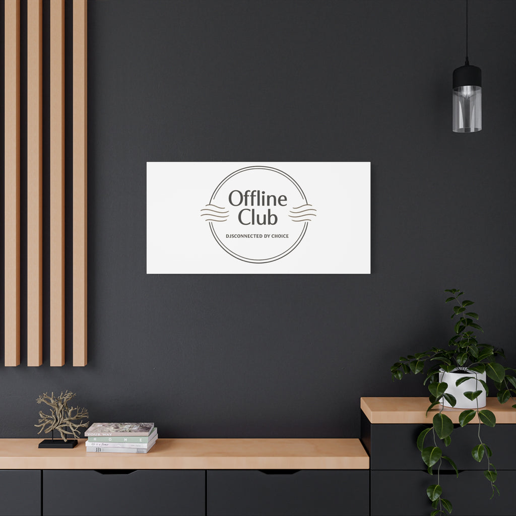 Offline Club Badge Canvas, Digital Detox emblem, log off, no notifications