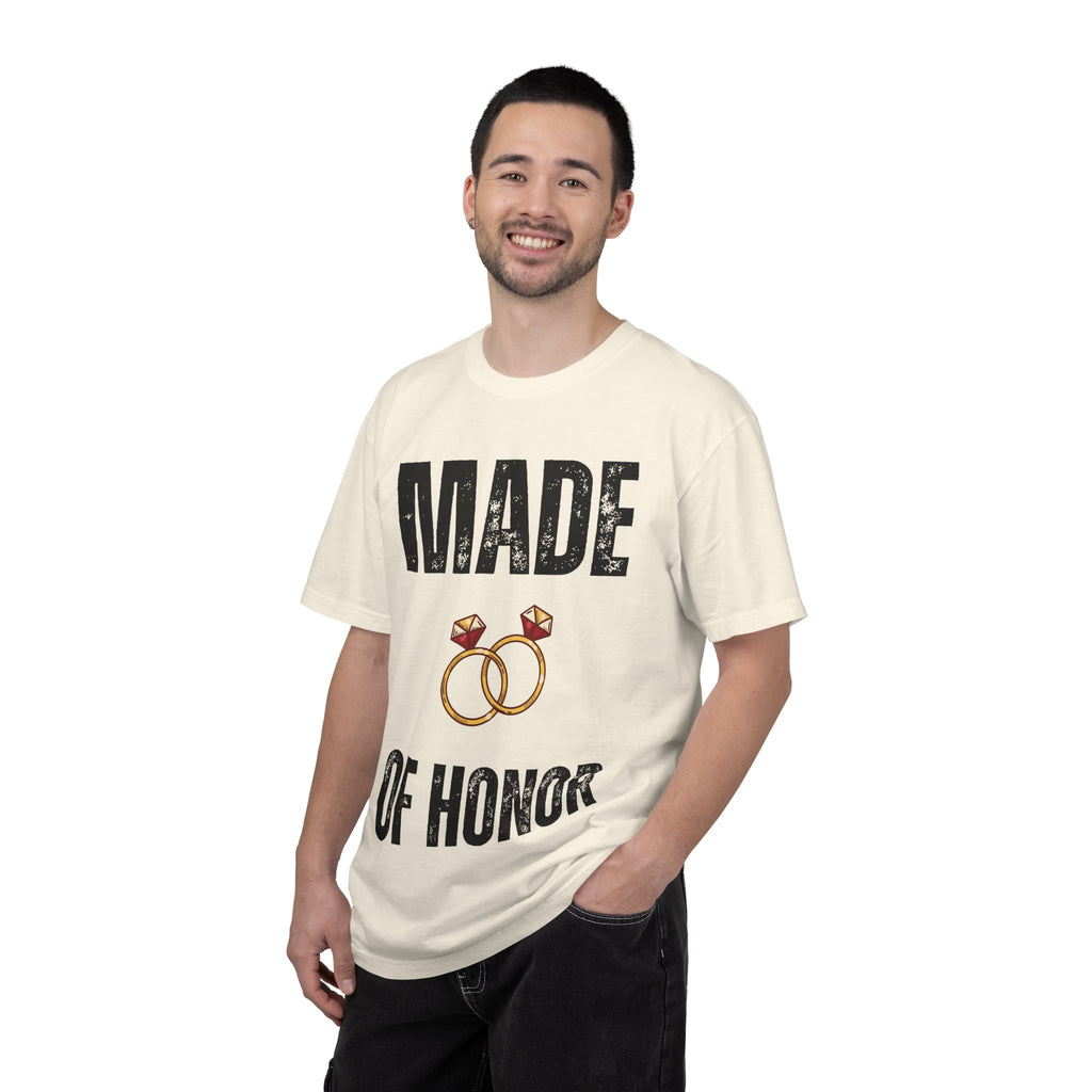 Made of Honor T‑Shirt — Maid of Honor Bridal Party Tee with Wedding Rings