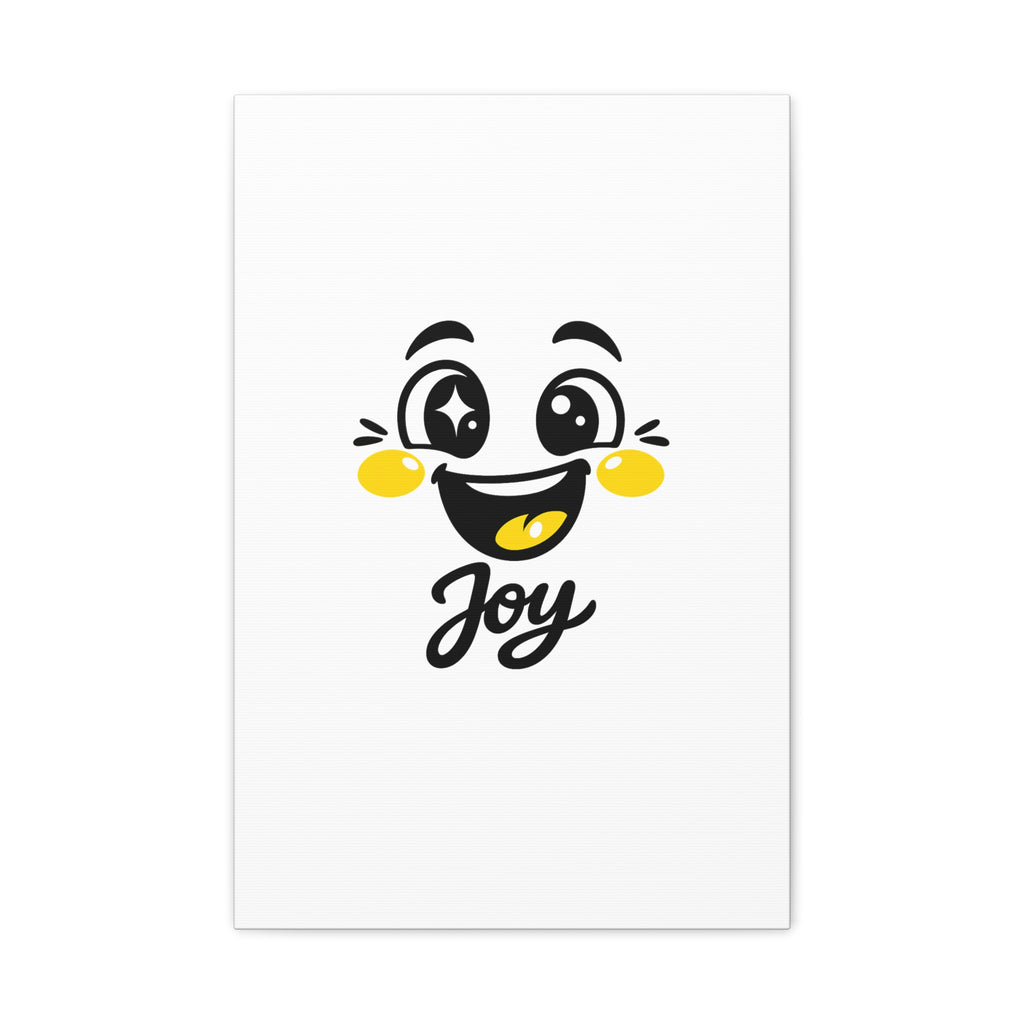 Joy Mood Face Canvas | kawaii minimal, thick outline emoji cartoon