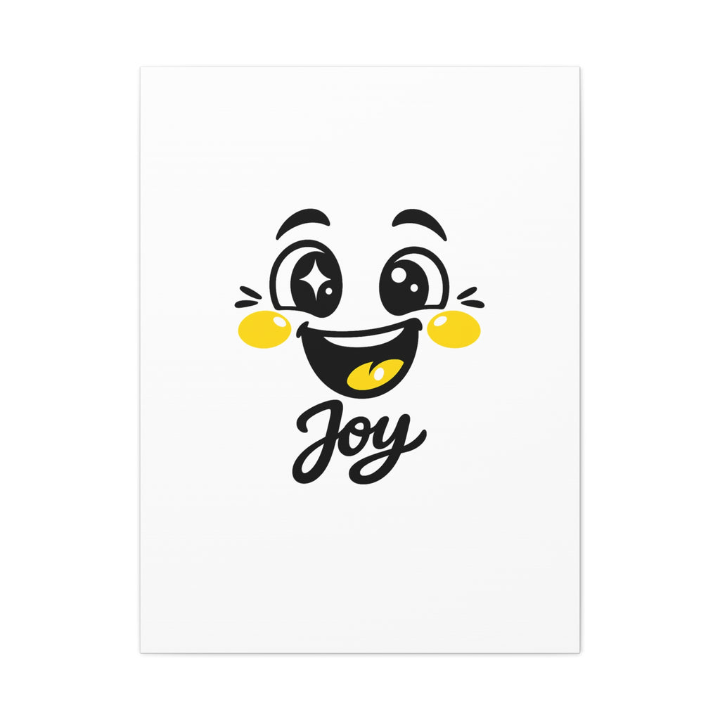Joy Mood Face Canvas | kawaii minimal, thick outline emoji cartoon