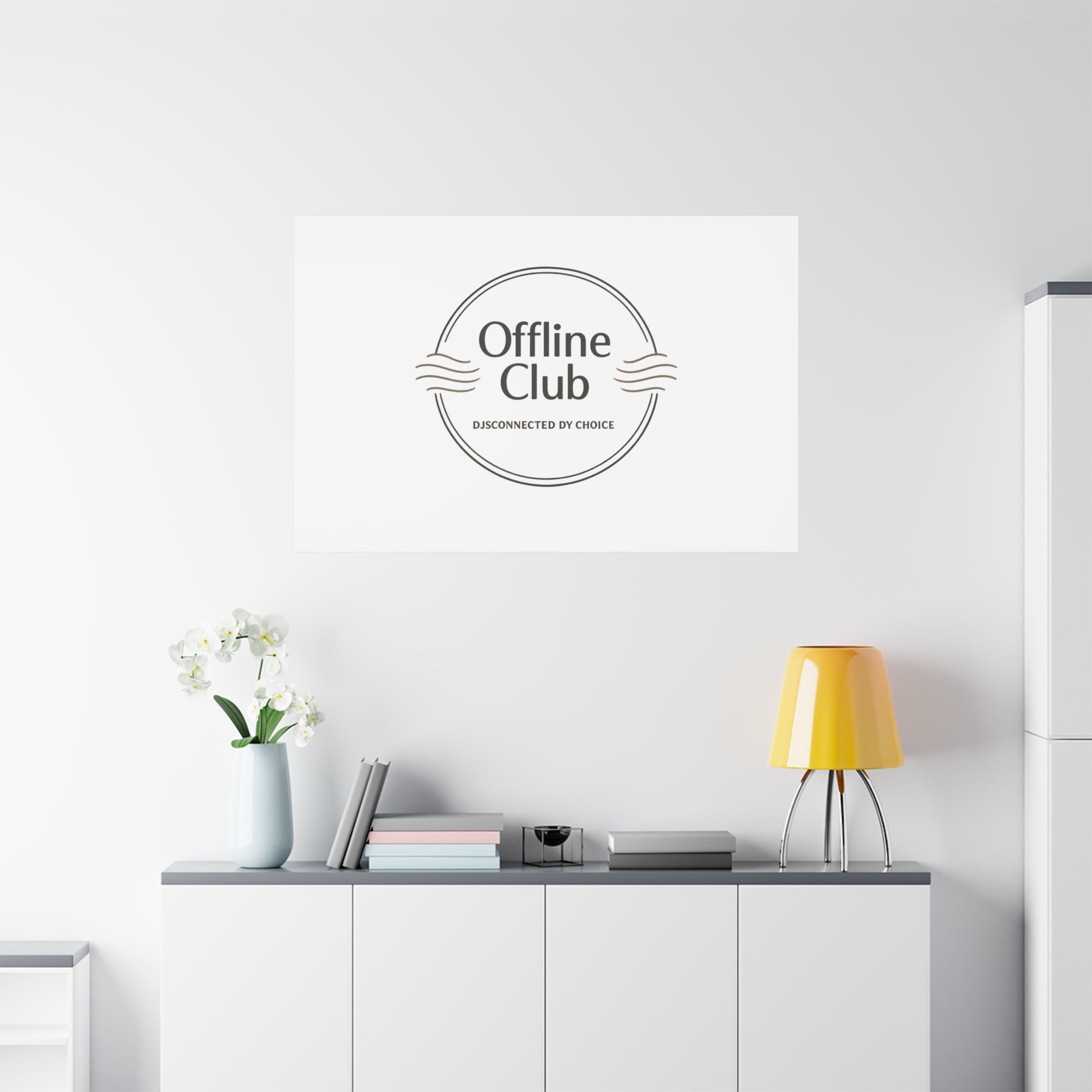 Offline Club Badge Canvas, Digital Detox emblem, log off, no notifications