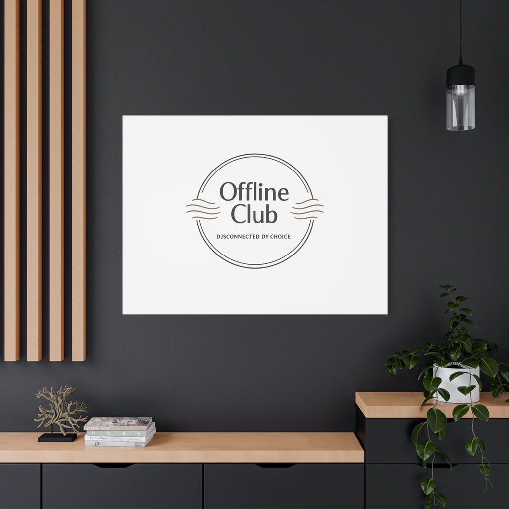 Offline Club Badge Canvas, Digital Detox emblem, log off, no notifications