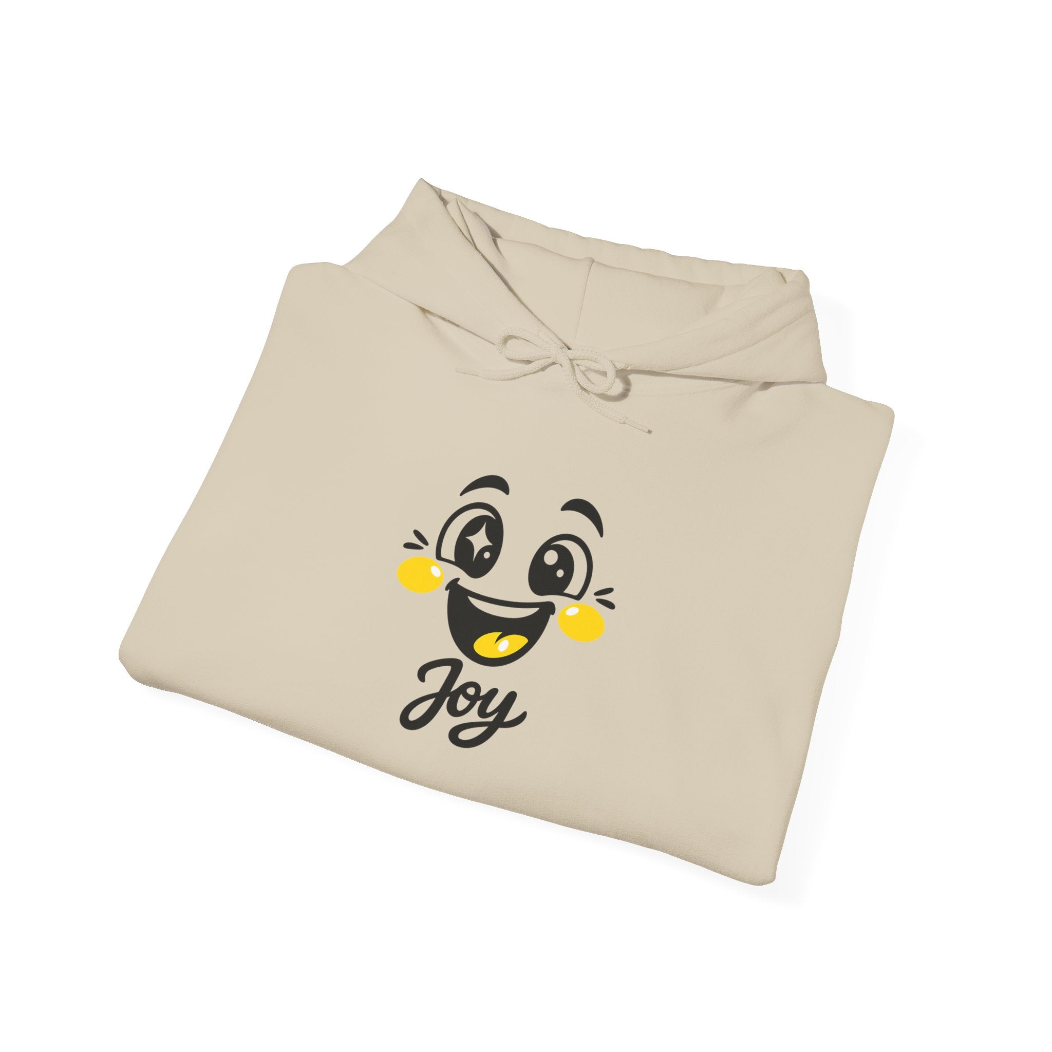 Joy Mood Face Hoodie | bold cartoon, kawaii minimal, thick outline