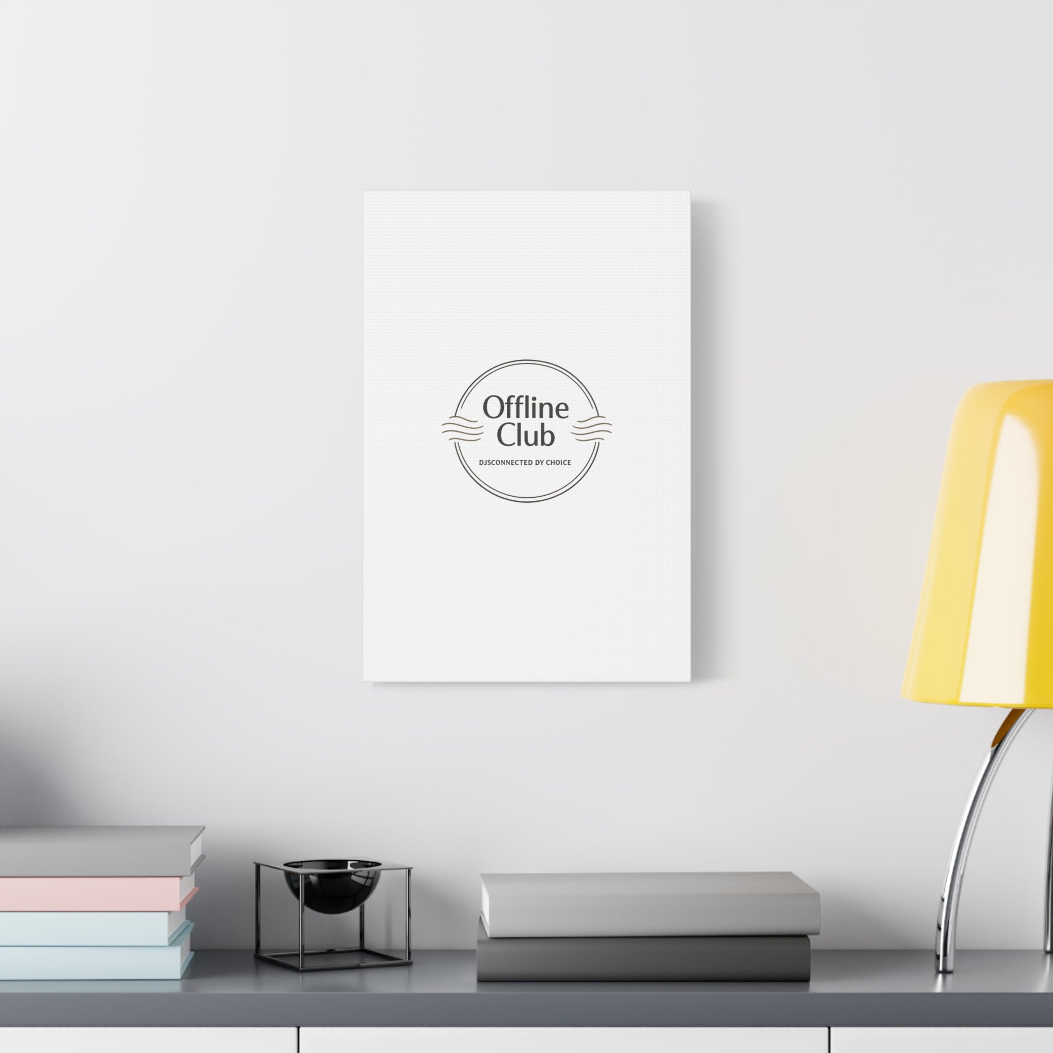 Offline Club Badge Canvas, Digital Detox emblem, log off, no notifications