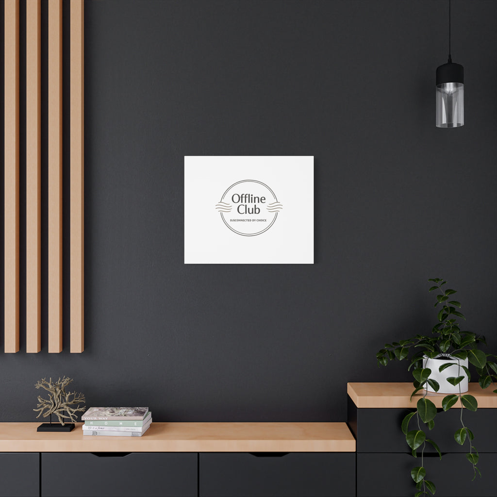 Offline Club Badge Canvas, Digital Detox emblem, log off, no notifications