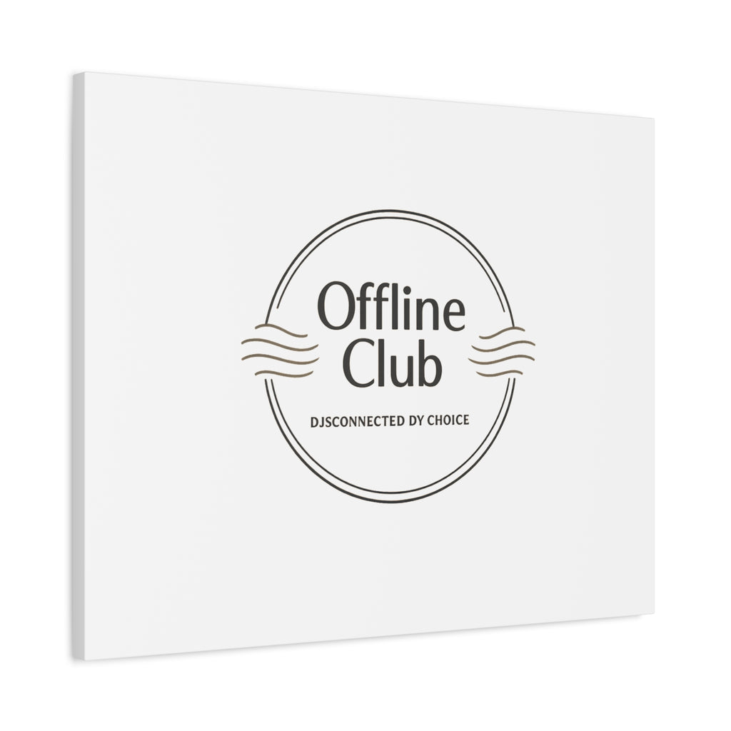 Offline Club Badge Canvas, Digital Detox emblem, log off, no notifications