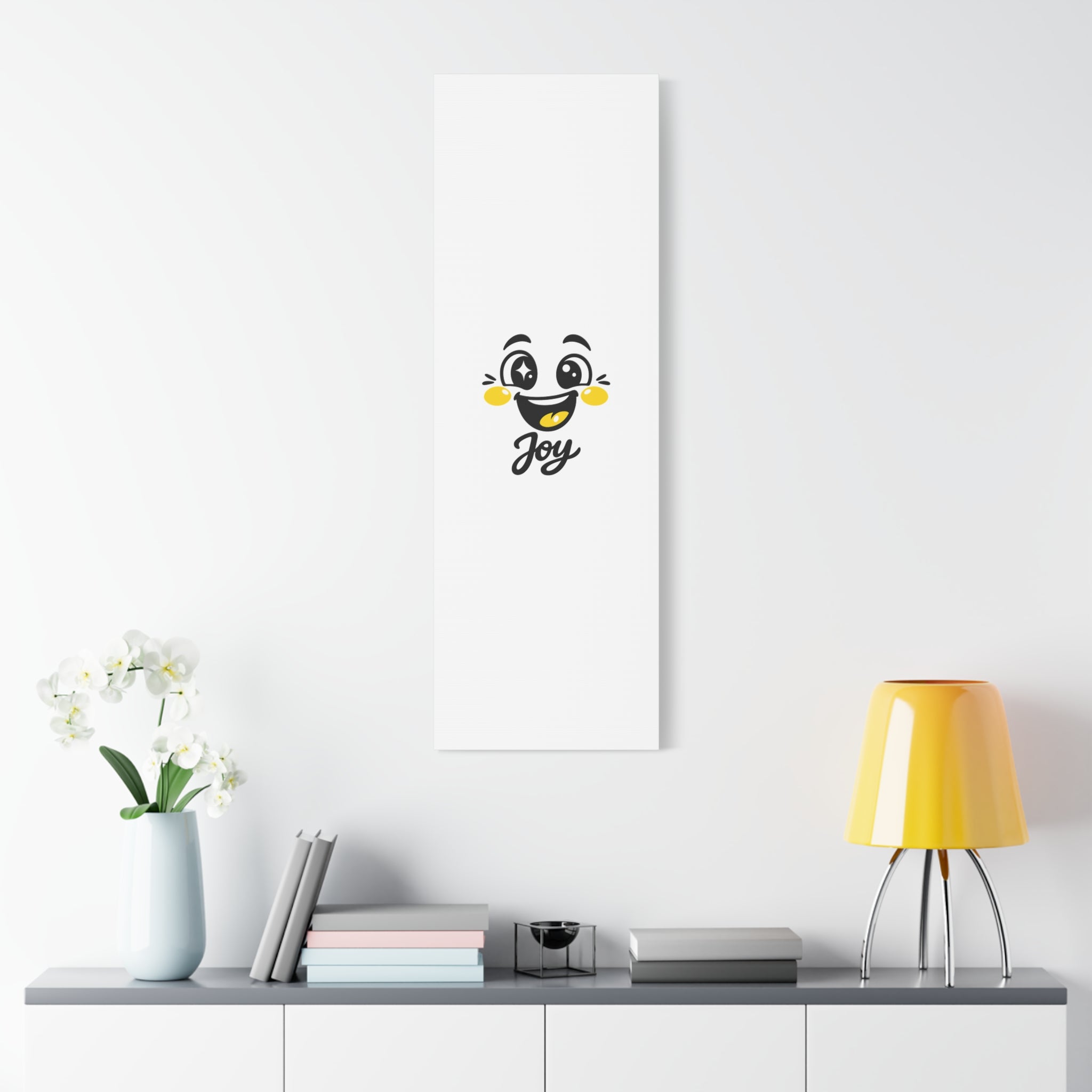 Joy Mood Face Canvas | kawaii minimal, thick outline emoji cartoon