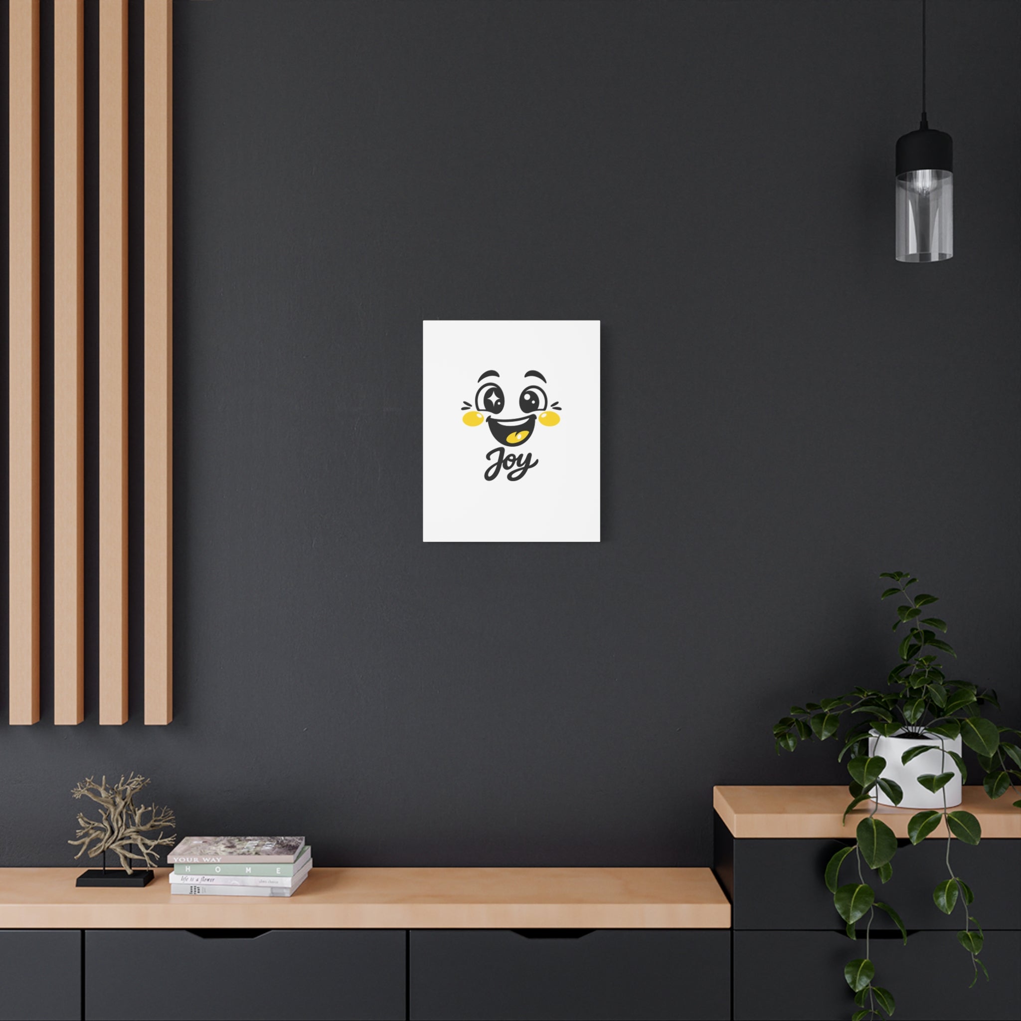 Joy Mood Face Canvas | kawaii minimal, thick outline emoji cartoon