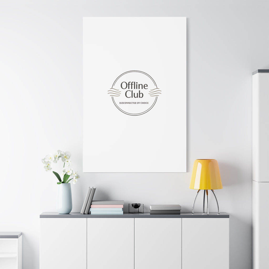 Offline Club Badge Canvas, Digital Detox emblem, log off, no notifications
