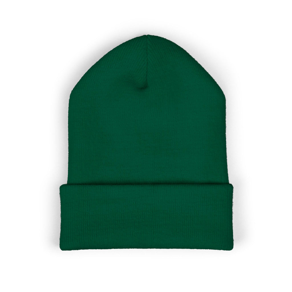 Happy Teddy Embroidered Cuffed Beanie — Cozy Cute Winter Hat