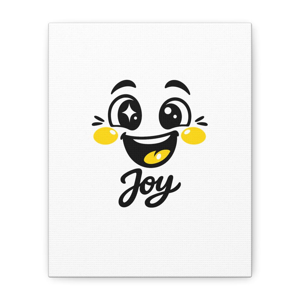 Joy Mood Face Canvas | kawaii minimal, thick outline emoji cartoon