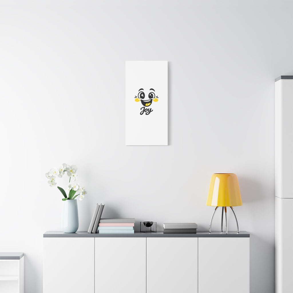 Joy Mood Face Canvas | kawaii minimal, thick outline emoji cartoon