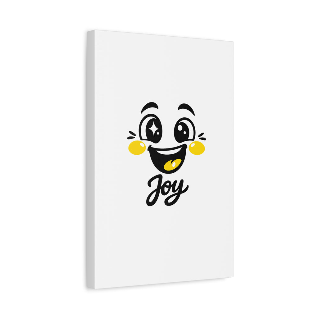 Joy Mood Face Canvas | kawaii minimal, thick outline emoji cartoon