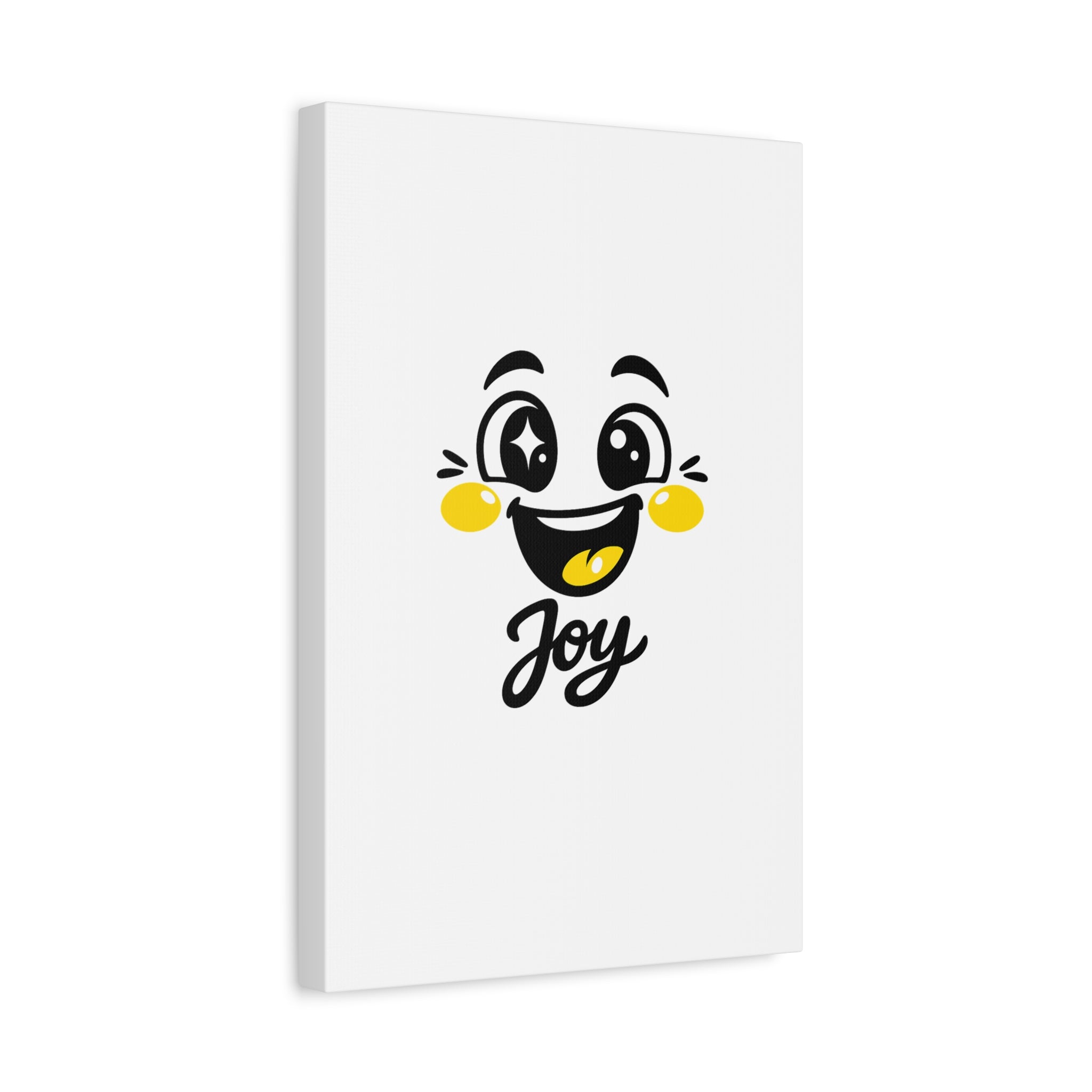 Joy Mood Face Canvas | kawaii minimal, thick outline emoji cartoon