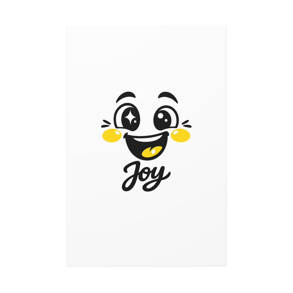 Joy Mood Face Canvas | kawaii minimal, thick outline emoji cartoon
