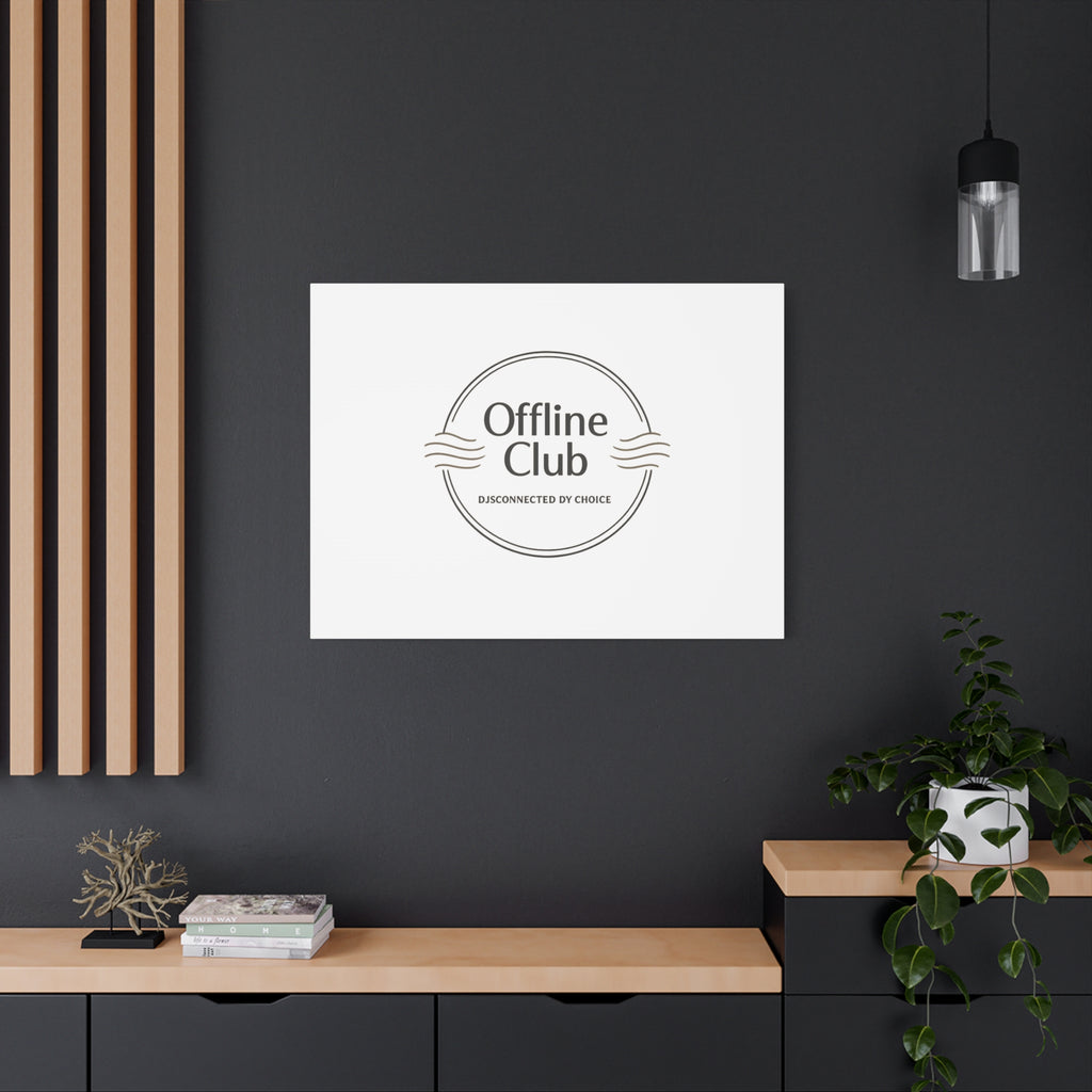 Offline Club Badge Canvas, Digital Detox emblem, log off, no notifications
