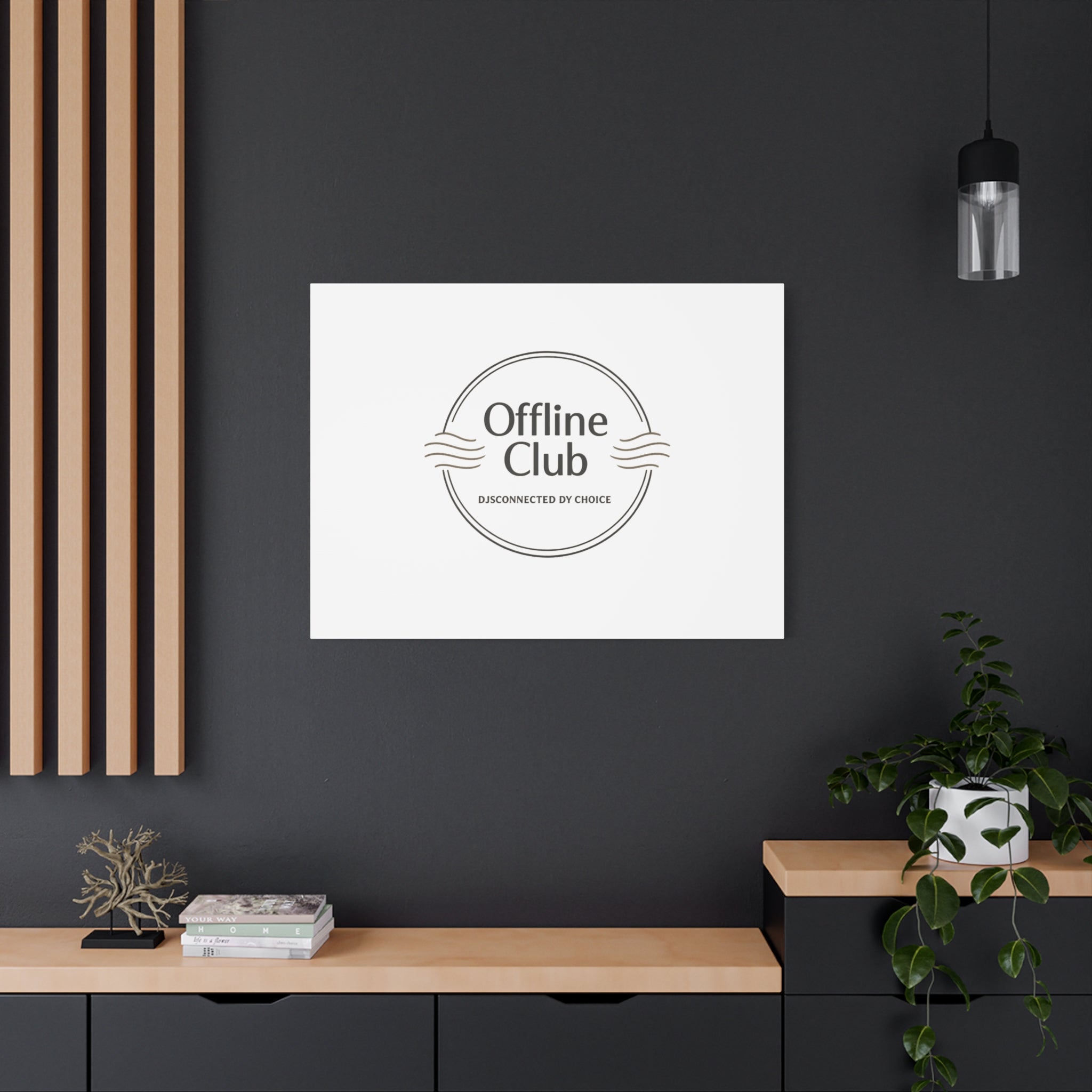 Offline Club Badge Canvas, Digital Detox emblem, log off, no notifications