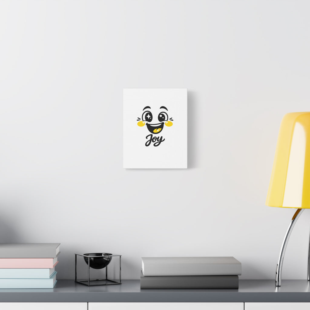Joy Mood Face Canvas | kawaii minimal, thick outline emoji cartoon