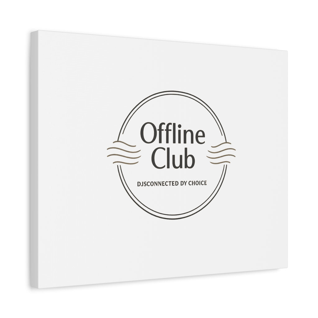 Offline Club Badge Canvas, Digital Detox emblem, log off, no notifications