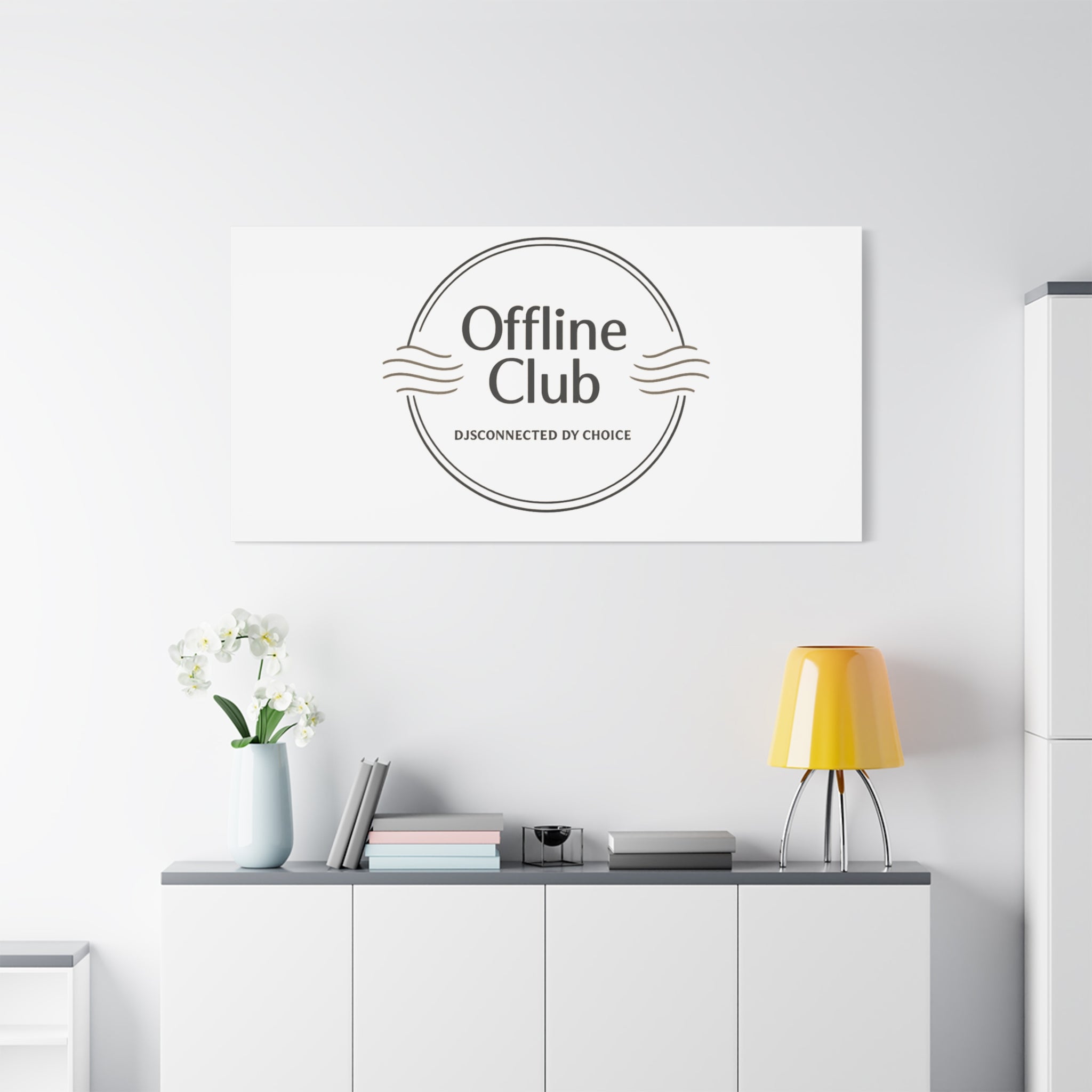 Offline Club Badge Canvas, Digital Detox emblem, log off, no notifications