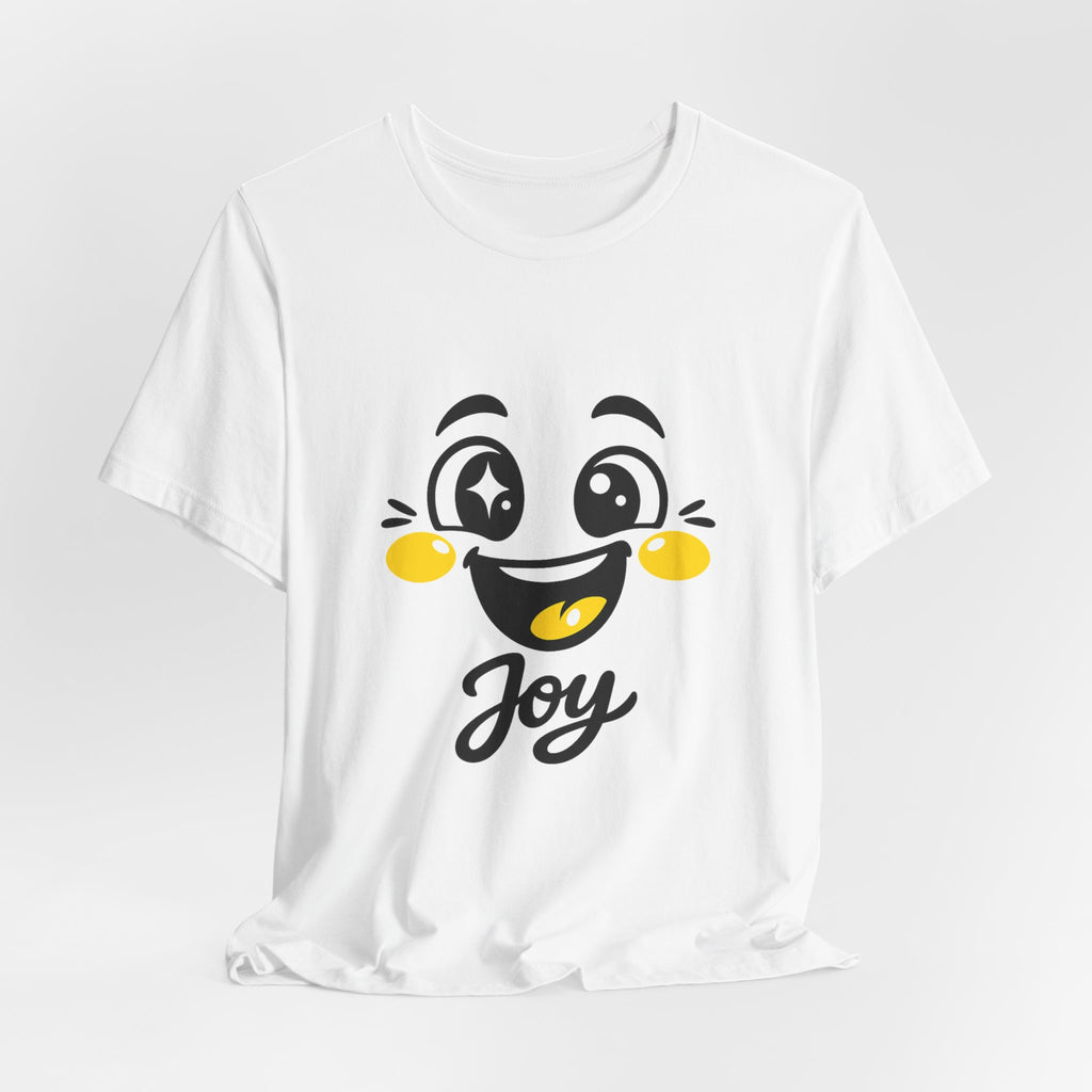 Joy Mood Face T-Shirt | kawaii minimal emoji cartoon, thick outline