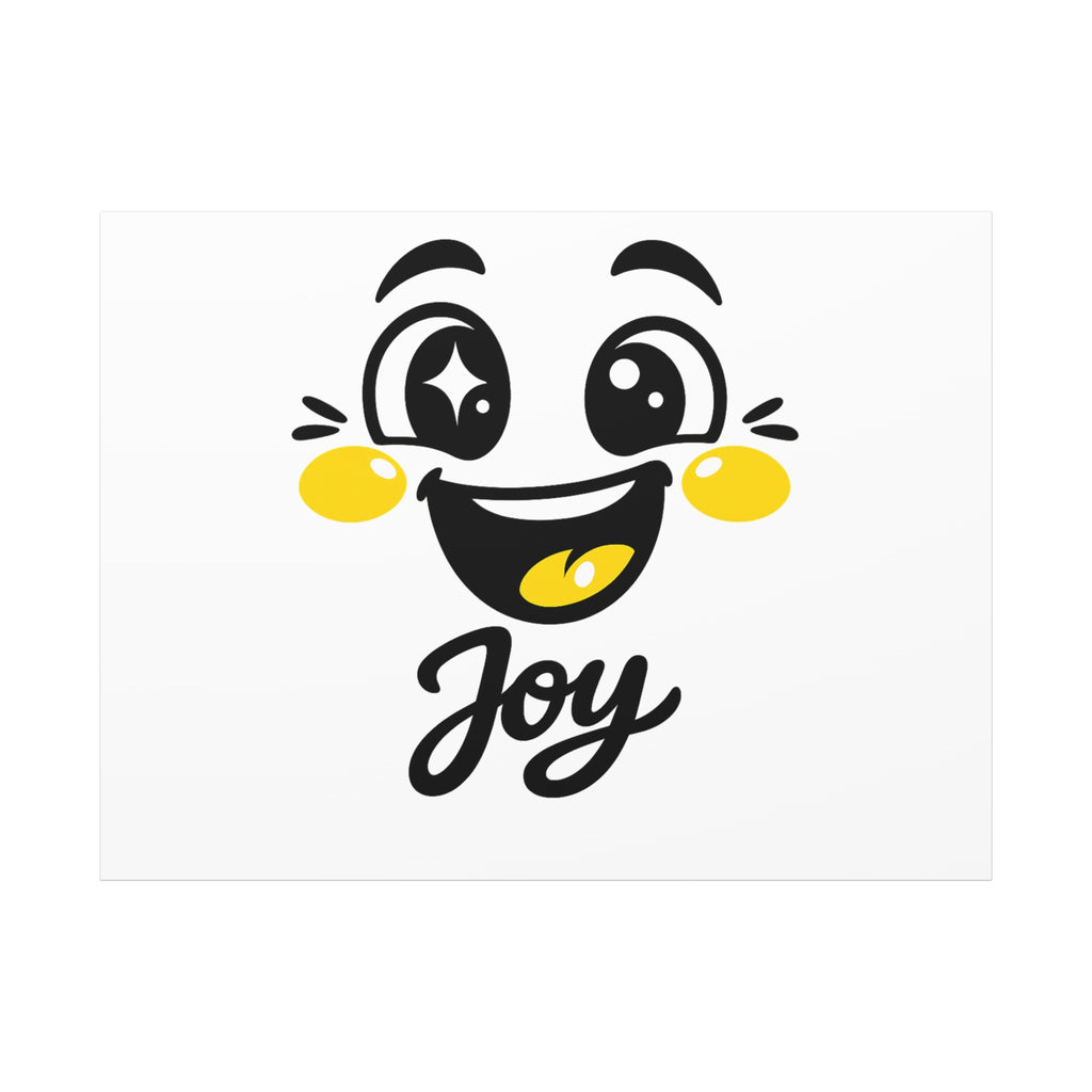 Joy Mood Face Canvas | kawaii minimal, thick outline emoji cartoon