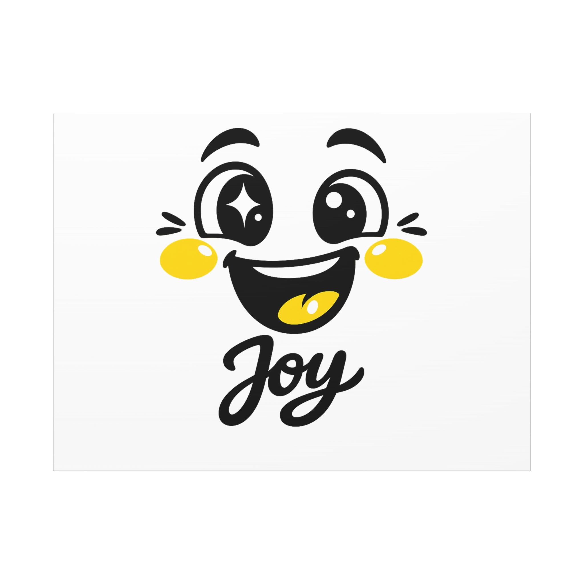 Joy Mood Face Canvas | kawaii minimal, thick outline emoji cartoon