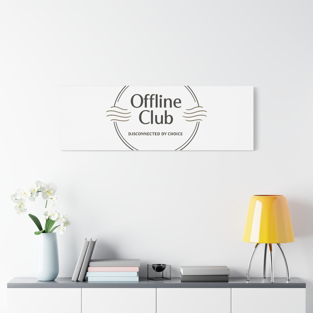 Offline Club Badge Canvas, Digital Detox emblem, log off, no notifications